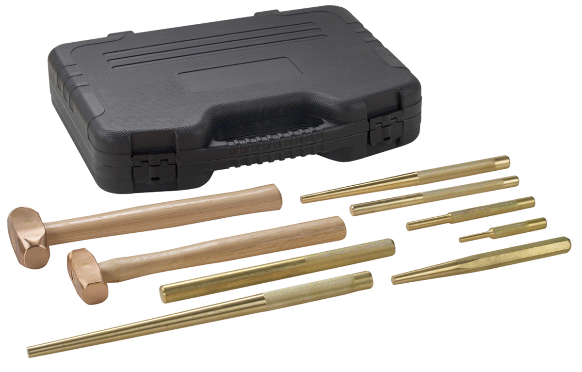 FROEXCE Brass Punch Set Brass Punches with Detachable Hammer Head and  Hollow-End Starter Punch and