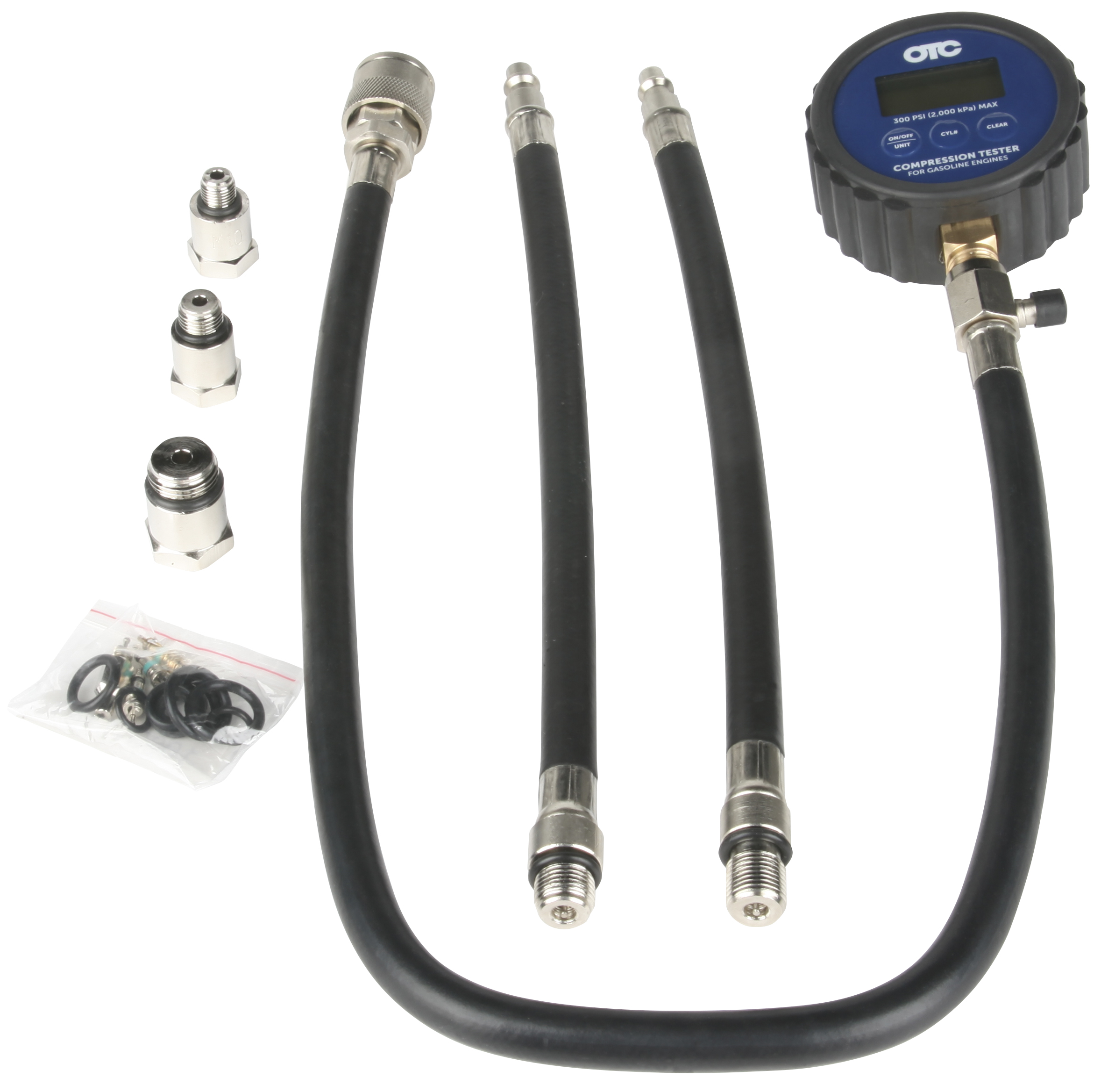 Engine Cylinder Compression Gauge Tester Kit - Gas Engine Diagnostic Tool, 0-300 PSI