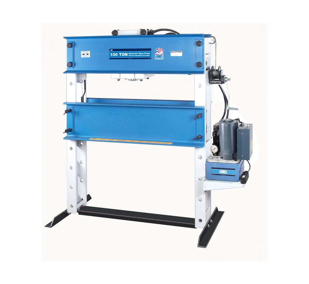 OTC 1834 25-Ton Capacity Shop Press with Air-Driven Hydraulic Pump