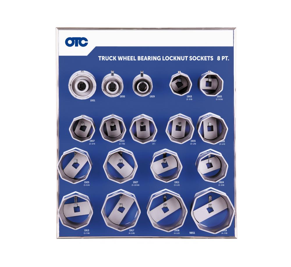 8-pt Wheel Bearing Locknut Sockets with Tool Board | OTC Tools